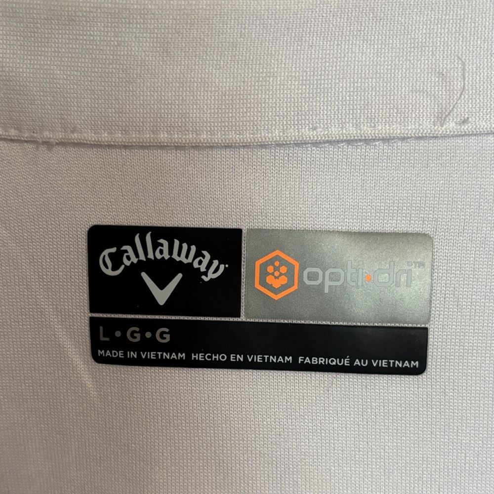 Callaway White Polo with Light Blue Striped Pattern - Picture 3 of 7